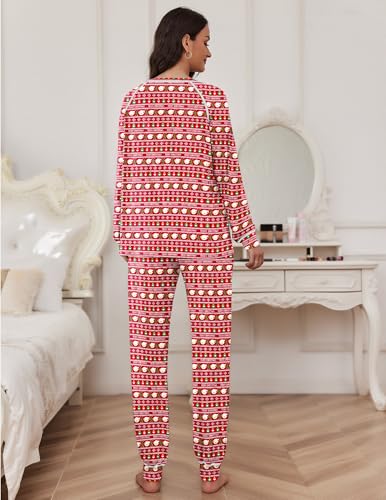 Image of Ekouaer Pajamas Set for Women Soft Comfy Pjs Sets Long Sleeve Sleepwear Loungewear S-XXL