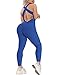 ORANDESIGNE Combinaison de Sport Femme Sexy Jogging Fitness Leggings de Compression Anti-Cellulite Romper Overalls Butt Lift Slim Fit Pantalon de Yoga Bleu S