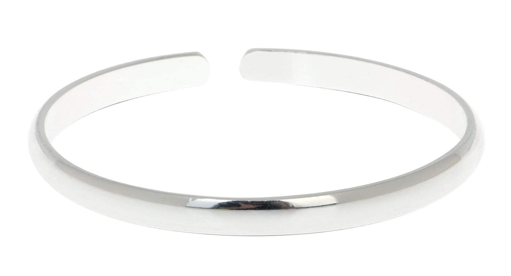 Sponsored Ad - Men's Silver Bangle Bracelet - Plain Solid 925 Silver Bangle Bracelet 925 Sterling Silver Bangle Braceletfor Women and Men - Adjustable size