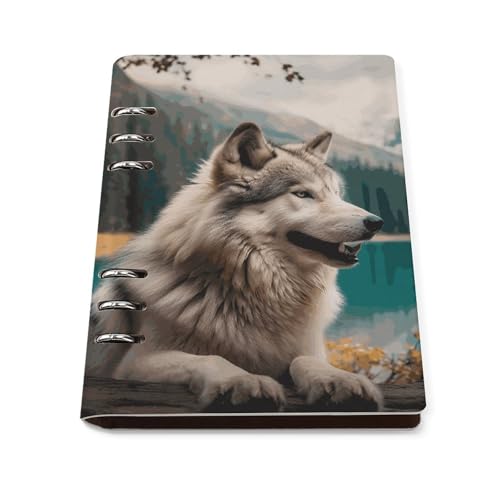 Carnet de notes A5 loup pour le bureau, l'écriture créative et le quotidien