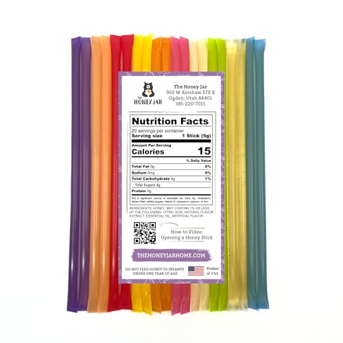 image for The Honey Jar Variety Pack Honey Sticks - Pure Honey Straws For Tea, C