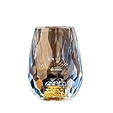 Genérico vasos de cristal 10ML Crystal Glass Sake Bar Double Bottom Gold Foil Tea Cup