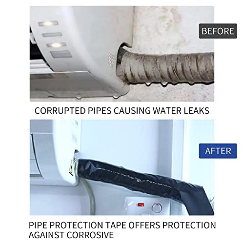 TAPEBEAR Black PVC Corrosion Protection Pipe Tape, Weatherproof Wrap duct Tape for Drain Pipe Metal & Electrical Piping - Image 4
