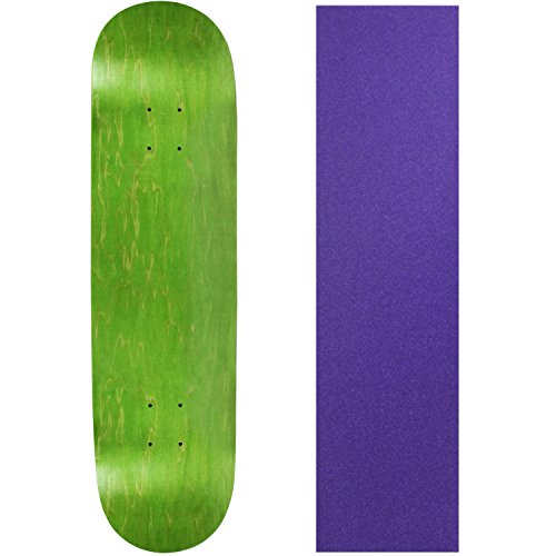 Moose Blank Skateboard Deck - Stained Green - 8.5" Purple Grip
