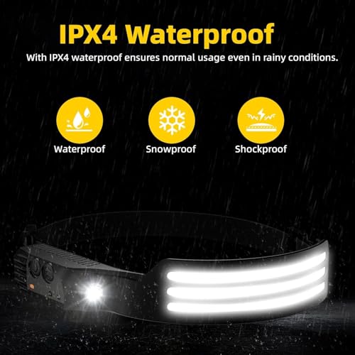 Linterna frontal impermeable súper brillante para correr y acampar sin manos 6