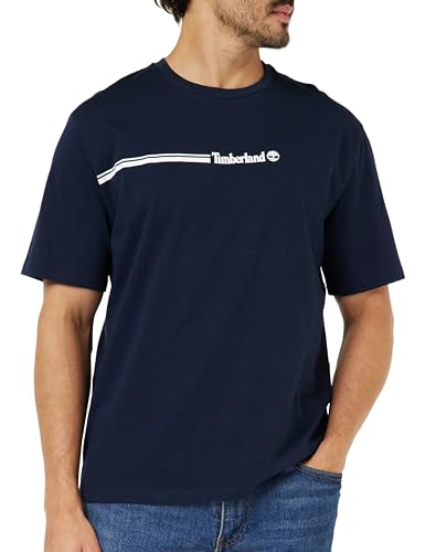 Timberland Camiseta de Manga Corta 3 Tier3, Azul Oscuro (Dark Sapphire), S para Hombre