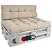 Beautissu Set de 2 Coussin Palette Style – 1x Coussin d'assise 120x80 cm & 1x Coussin Dossier canapé 120x40 cm Coussin Lounge Extérieur & Intérieur pour Salon Lounge Jardin Outdoor - Nature