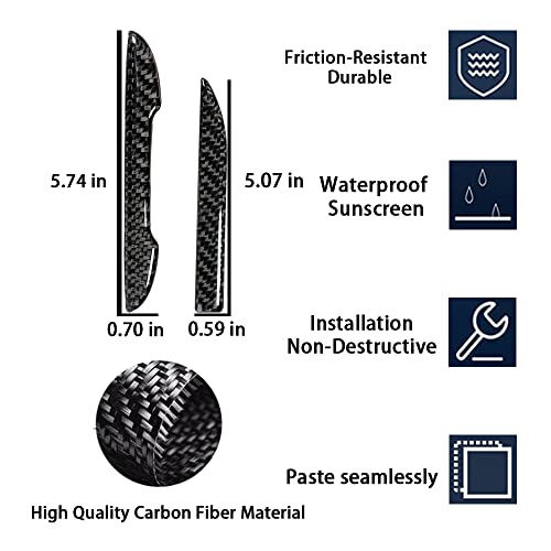 Image of Anti-Scratch Protector Trim,Carbon Fiber Emblem Door Open Rearview Mirror Shell Protector Side Mark Stickers Decals Badge Labeling Sports Decoration Lossless Installtion Accessories 6 Packs