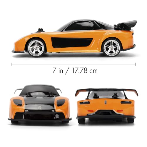 Jada FAST & FURIOUS RC DRIFT MAZDA RX-7 1:24 remote control vehicle, Orange, 1:24 scale, 28 cm x 16.5 cm x 16.5 cm - Image 3
