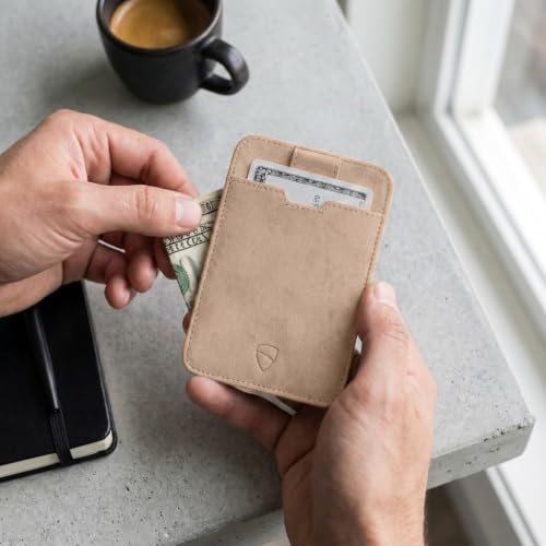 Image of Vaultskin CHELSEA Mens RFID Blocking Slim Leather Card Wallet - Minimalist Front Pocket Cardholder