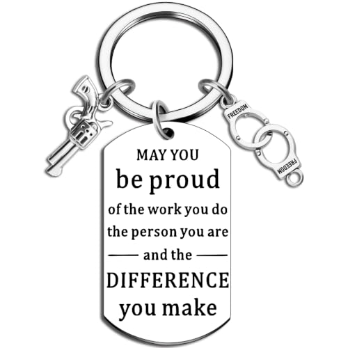 WXCATIM Police Officer Gifts Keychain Police Appreciation Gifts For Men Correctional...