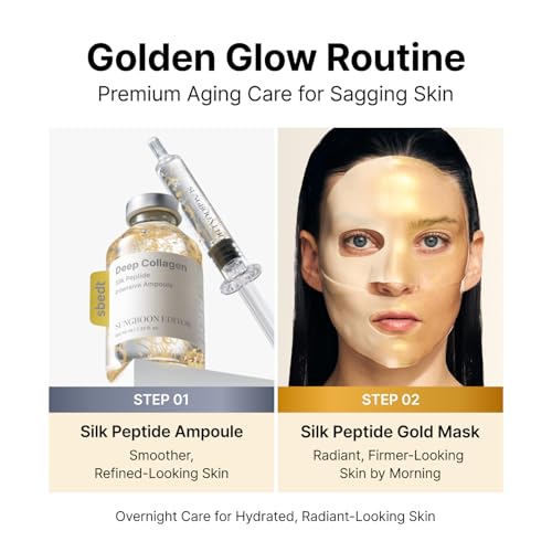 Image of SUNGBOON EDITOR Golden Glow Set, Silk Peptide Ampoule & Gold Mask, 24K Gold