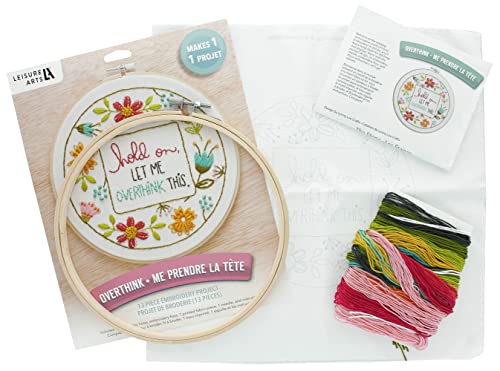 Leisure Arts Kit Embroidery 8" Hoop Overthink Embroidery Kit