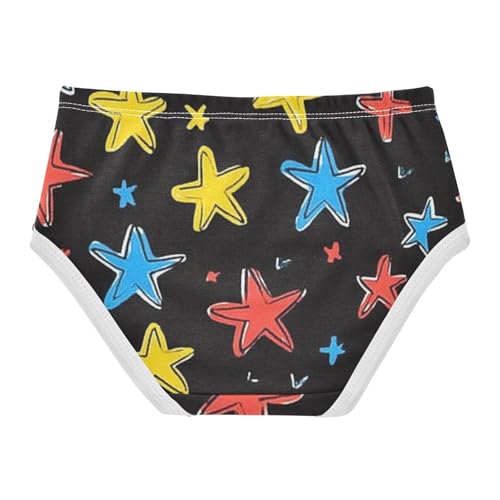 Girls' Soft Triangle Panties Briefs Underwear for Girls Colorful Star Pattern in Sizes 2T,3T, 4T, 5T, 6Y and 8Y2
