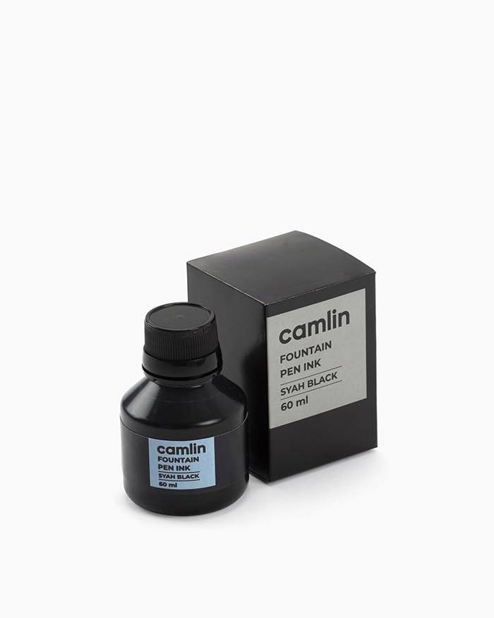 Image of Camel Fountain Pen Ink - Syah Black | Smooth Flow Writing Ink for Fountain Pens | Rich Colour, Smudge-Free & Long-Lasting | Ideal for School, Office & Calligraphy