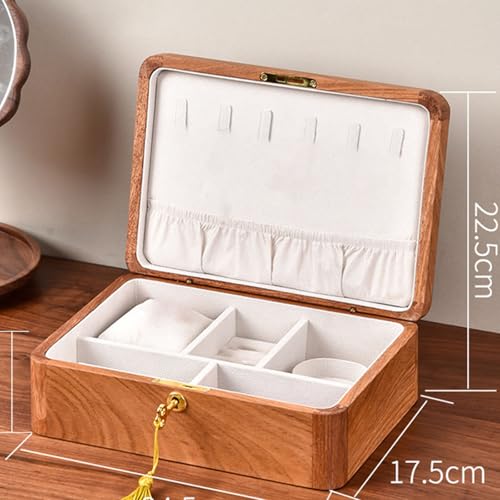 Étui à bijoux en bois pour coiffeuse boîte de rangement double couche de voyage