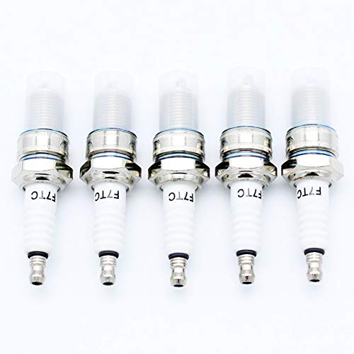 QAZAKY 5 pcs Spark Plug F7TC Replacement for GX120 GX160 GX200 GX240 GX270 GX340 GX390 Generator Lawnmower Tractor Rototiller Water Pump Gokart Mini Bike Tillage Polishing Machine 177F 182F