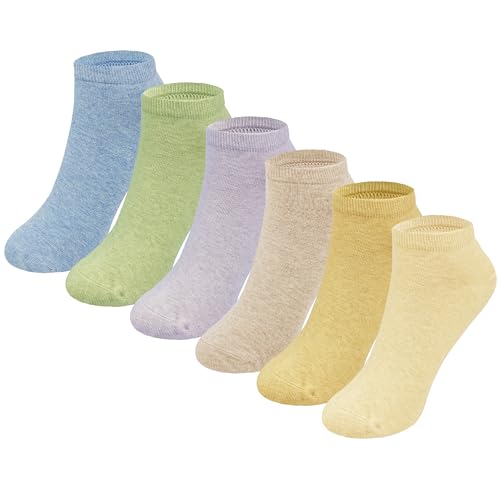 MAGIARTE Calzini alla caviglia da donna in puro cotone traspirante deodorante taglio basso No Show calzini da donna 6 paia, Calzini alla caviglia # 11 (6 paia), 4-7
