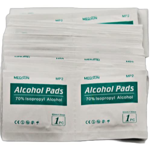 70% Isopropyl Alcohol Pads 100 Individually Wrapped Wipes 2-Ply
