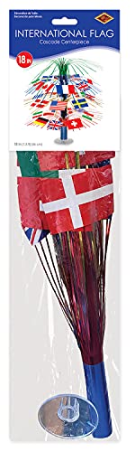 Beistle 50545 International World Flags Cascade Table Centerpiece Centrepiece, Multicolor