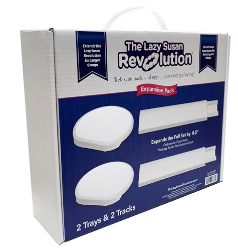 Image of White - Expansion Pack - 2 Straight Tracks and 2 Trays. Does not Work Without the Lazy Susan Revolution Full Set (Sold Separately).