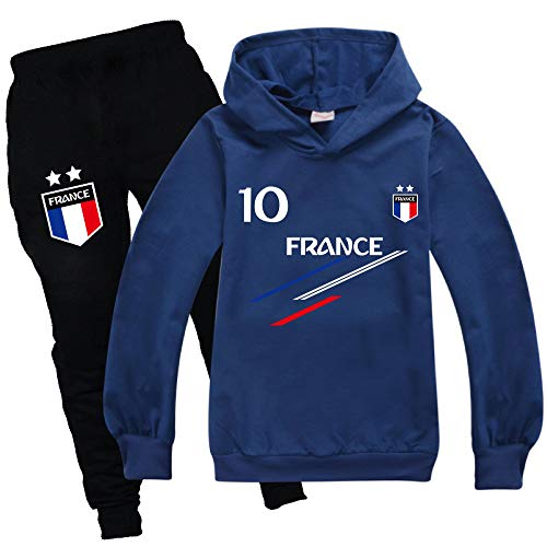 Survêtement football France 2 étoiles avec sweat à capuche printemps