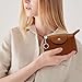 LJCZKA Coin Purse for Women Small Leather Pouch Card Holder with Zipper Fashion Classic Coin Wallet with Keychain (Brown)