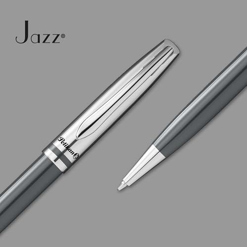 Pelikan Jazz Classic K35 Kugelschreiber Warmgrau, Metallkuli, nachfüllbar, mit Clip, elegantes Schreibgerät