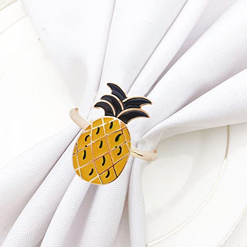 Pineapple Napkin Rings Set Of 12, Fashion Simple Fruit Series Pineapple Shape Napkin Rings For Easter, Christmas, Holiday Party Table Napkin Accessories Decoration. (Pineapple), Rose Gold #TOP2