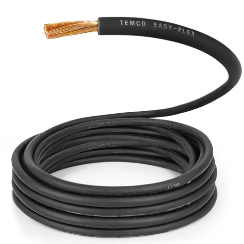 TEMCo 6 Gauge AWG 25 Ft Flexible Pure Copper Welding Cable