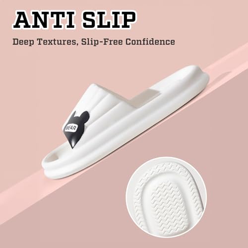 Cloud Slides for Women Men Bear Pillow Slippers Non Slip Shower Bath Platform Foam Sandals for Indoor Outdoor House Pool4
