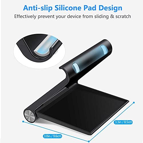 VOVIGGOL Mobile Phone Stand for Desk, Mobile Phone Holder Adjustable Desk Phone Stand, Foldable Phone Dock Cradle Mobile Stand for iPhone iPad Tablet 4 to 7.9 Inch Smartphones (Black)