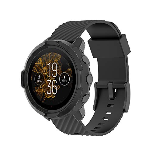 AWINNER Case Compatible for Suunto 7 GPS Sports Smart Watch,Shock-Proof and Shatter-Resistant Protective TPU Frame Full Cover (Black) - Thumbnail 3