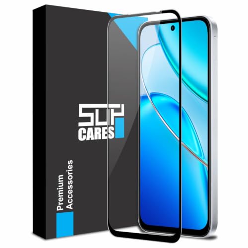 Image of SupCares Tempered Glass for Vivo T5x and iQOO Z11x (6.76 Inch) With Installation Kit | 9H Edge to Edge Screen Protector | Black