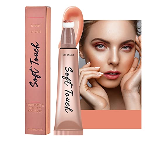 Ofanyia Liquid Blush Beauty Wand, Blush Stick with Cushion Applicator, Lightweight Super Silky Cream Face Blush Make up Stick (B1 Blush)