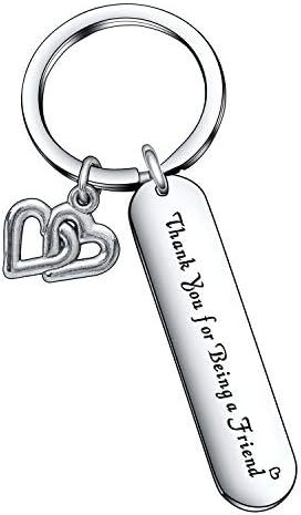 De&ai Thank You For Being A Friend Keychain Best Friend Jewelry for Women