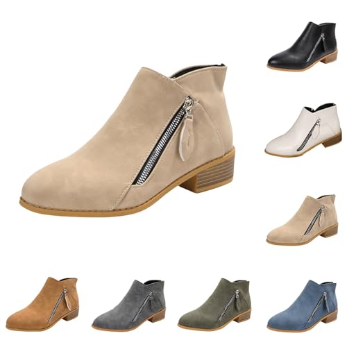 Lanunlly Botines Mujer Tacón Bajo Cortas Botas Minimalistas Fiesta Boots Cowboy Retro Botin Originales Zapatos Elegantes Bota Antideslizante Comodas Vintage para Otoño Invierno Primavera Lanunlly Botines Mujer Tacón Bajo Cortas Botas Minimalistas Fiesta Boots Cowboy Retro Botin Originales Zapatos Elegantes Bota Antideslizante Comodas Vintage para Otoño Invierno Primavera