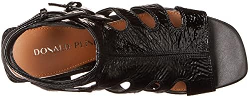 Donald Pliner Women's Heeled Sandal, Black Crinkle Patent Leather, 6.5 | Image 4
