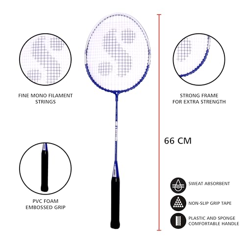 Image of Silver's SB-818 Badminton Kit (2 Racquets with Full Cover, 1 Box Feather Shuttlecock Pack of 3)