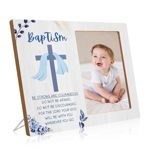 Blue Cross Baptism Photo Frame for Boys