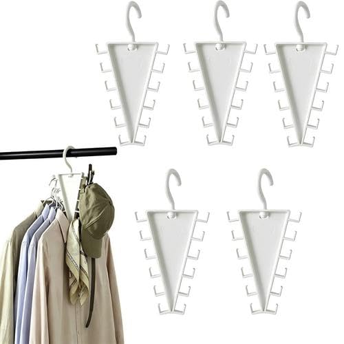 5 perchas organizadoras de armario de doble cara en forma de V, estante vertical de almacenamiento de ropa multicapa, estante de almacenamiento triangular multifuncional, perchas que ahorran espacio