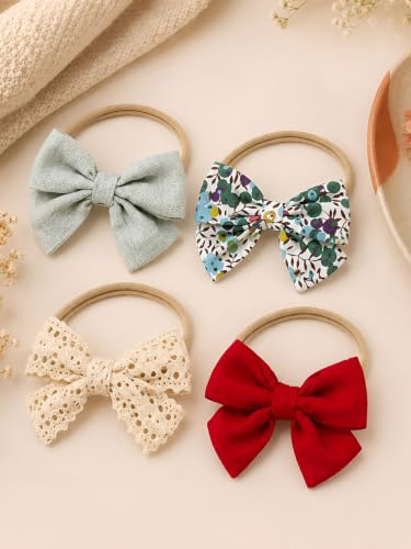 Image of POLKA TOTS Baby Hairbands for Kids Girl | Cute Stretchable Hair Bands for Baby Girls | Kids Hair Accessories | Elastic Infant Hairband | Toddler Hair Clips (Pack of 10)