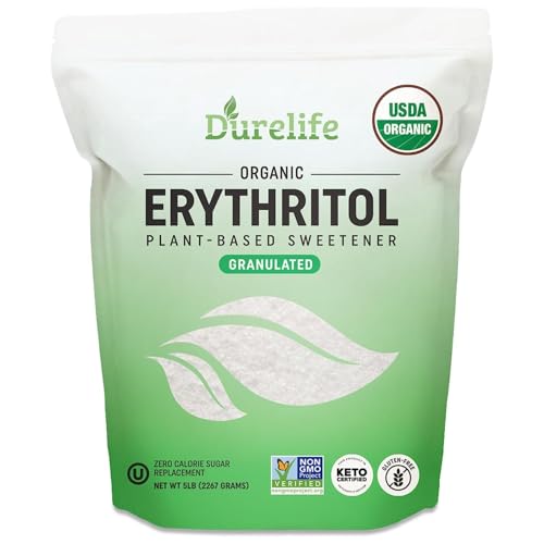 Durelife USDA organic erythritol sweetener, non gmo verified, Keto certified, No After Taste,