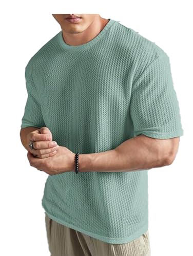 Image of Imsa Moda Mens Solid Dotted Unique Design Oversized Tshirt for Men - Round Neck Loose Fit Drop Shoulder Mens T-Shirt