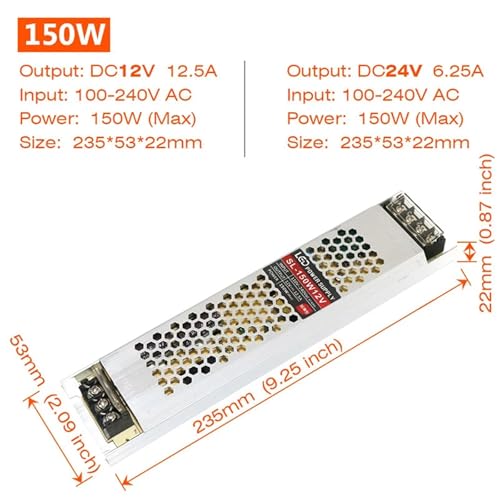 Constant Voltage Power Supply 150W de alta eficiencia para perfiles LED de aluminio 5