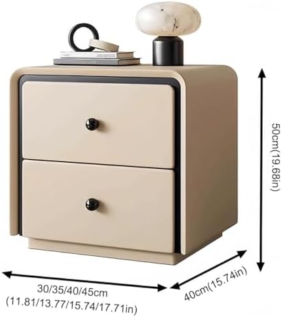 Wooden Nightstand - Floorstanding Bedside Table & End Table for Small Spaces - Space-Saving Bedside Cabinet & Side Tables for Living Room (45cm)