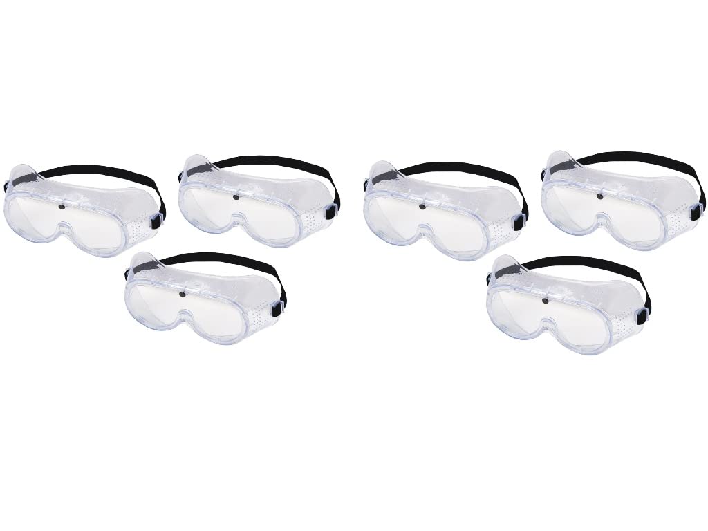 BFSEALSGOGGLES Safety glasses, set 6 pcs. Clear lents, Eyes protective, Comfortable and Adjustable, Anti- Fog Durable and Impact Resistant, for Men and Woman, Free and Quick Shipping from USA