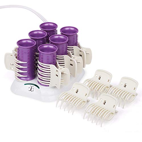 Perfecter Ion Hot PTC Heating Rollers Short Style 12 piece Set & Base with Soft Carrying Case, Including Clips (Six 1” Rollers & Six 1.5 Inches)