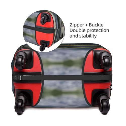 Yanyu Bass Fishing Wave Print Universal Suitcase Cover Elastic Washable Travel Luggage Protector Adult Luggage4