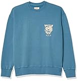 nudie jeans grim tim Bio-Baumwolle Nudie Jeans Unisex-Erwachsene Lukas Misfit Creature #2 Sweatshirt, blau (Petrol Blue), Small
